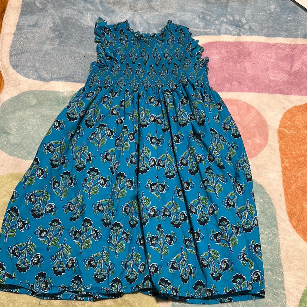 French Connection Blue and Black Pleated Sundress